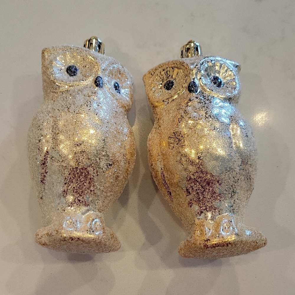 Beautiful Like NEW Glass Owl Ornaments